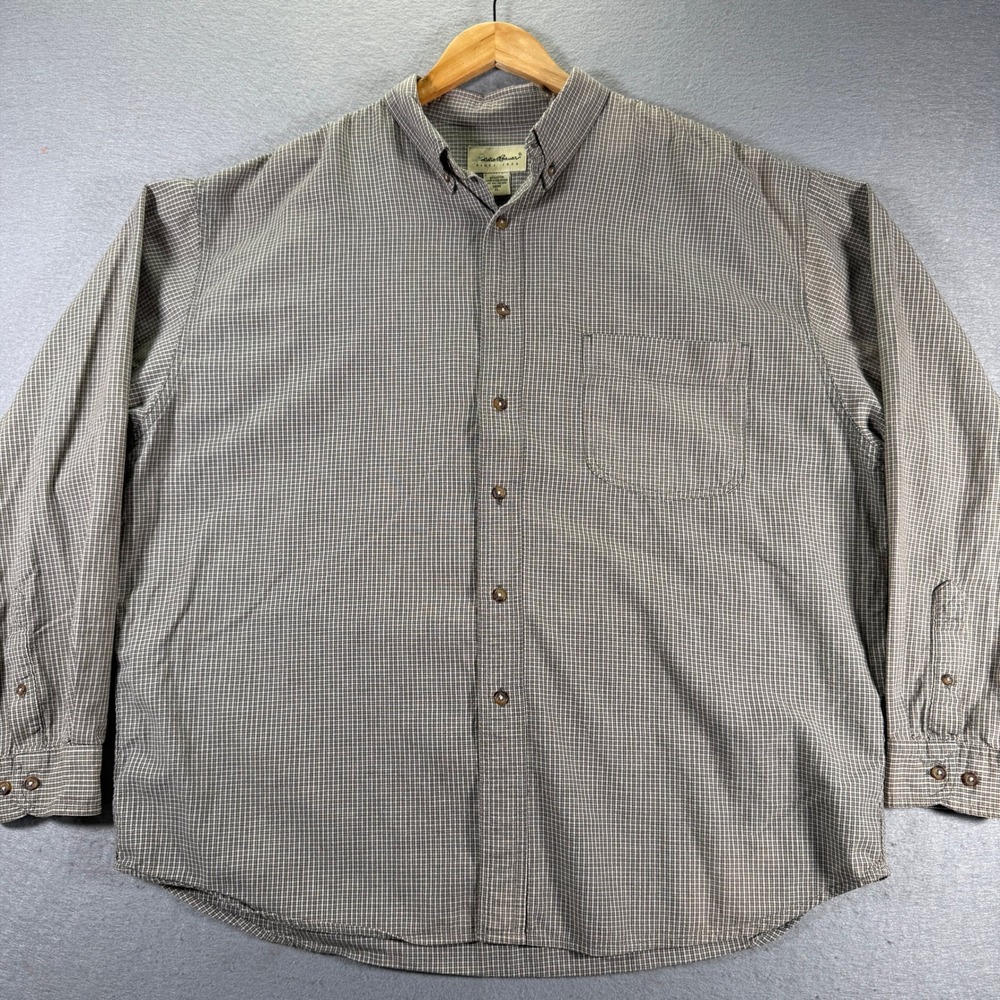 Eddie Bauer Mens Classic Fit Plaid Button Down Shirt XL Long Sleeve Casual